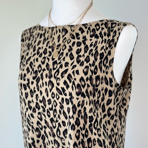 Vintage Leopard Print Boat Neck T-shirt Tank Dress - Picture 6 of 12